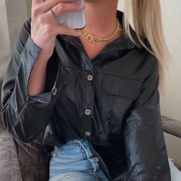 Leather Long Sleeve Top - Picture 2 of 3